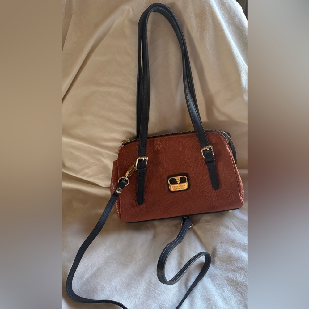 Valentina Orange and Black Crossbody Bag - Picture 4 of 5